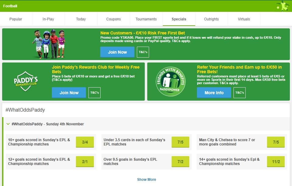 Paddy power online betting